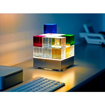 Tecnolumen Cubelight Table lamp LED colourful, clear, 1-light source