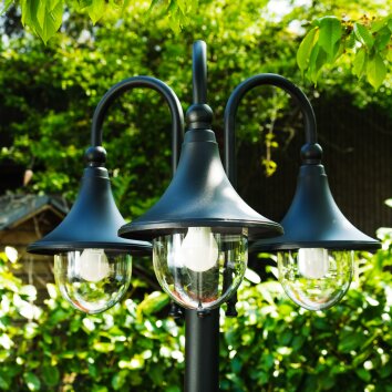 Elgin lamppost black, 3-light sources