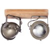 Brilliant CARMEN WOOD SpotLight stainless steel, 2-light sources