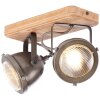 Brilliant CARMEN WOOD SpotLight stainless steel, 2-light sources