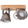 Brilliant CARMEN WOOD SpotLight stainless steel, 2-light sources