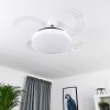 BENDIGO ceiling fan LED chrome, transparent, clear, white, 1-light source