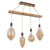 Globo CANESO Pendant Light brown, black, 4-light sources