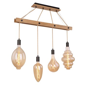 Globo CANESO Pendant Light brown, black, 4-light sources