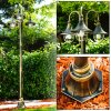 Elgin lamppost brown, gold, 3-light sources