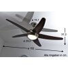 Globo FABIOLA fan stainless steel, matt nickel, 1-light source, Remote control
