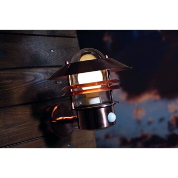 Nordlux Blokhus outdoor wall light copper, 1-light source, Motion sensor