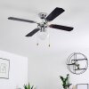 VALLETTA ceiling fan chrome, black, white, 1-light source