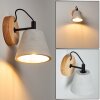 HALLTORP Wall Light Dark wood, black, 1-light source