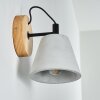 HALLTORP Wall Light Dark wood, black, 1-light source