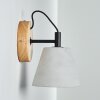 HALLTORP Wall Light Dark wood, black, 1-light source