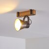 OKSBOL ceiling spotlight grey, light brown, brushed steel, 1-light source