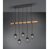 Trio FORESTER Pendant Light dark brown, matt nickel, 5-light sources