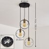 Pendant Light Leentje gold, black, 3-light sources