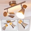 PULAU Ceiling light Light wood, matt nickel, 2-light sources
