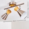 PULAU Ceiling light Light wood, matt nickel, 2-light sources