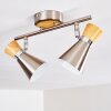 PULAU Ceiling light Light wood, matt nickel, 2-light sources