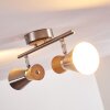PULAU Ceiling light Light wood, matt nickel, 2-light sources