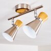 PULAU Ceiling light Light wood, matt nickel, 2-light sources