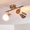 PULAU Ceiling light Light wood, matt nickel, 2-light sources