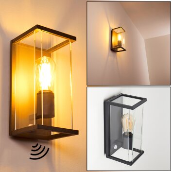 FAROER Outdoor Wall Light black, 1-light source, Motion sensor