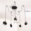 Riex Pendant Light black-gold, 5-light sources