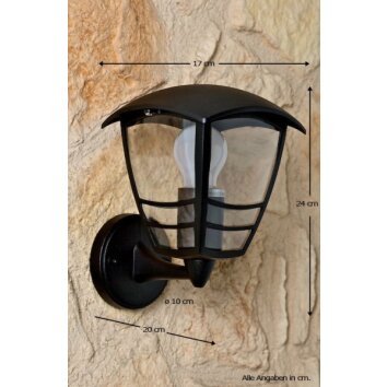 Philips myGarden CREEK wall light black, transparent, clear, white, 1-light source