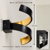 REZAT Wall Light LED black-gold, 1-light source