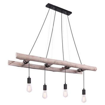 Globo IRMGARD Pendant Light Light wood, black, 4-light sources