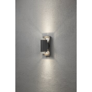 Konstsmide POTENZA wall light LED anthracite, 2-light sources