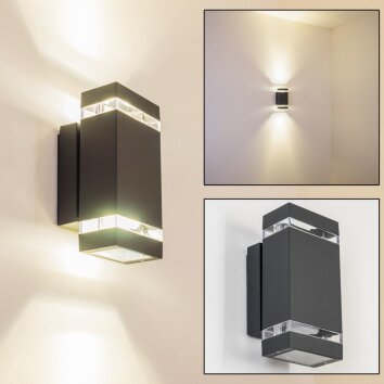 Lutak outdoor wall light LED anthracite, 2-light sources