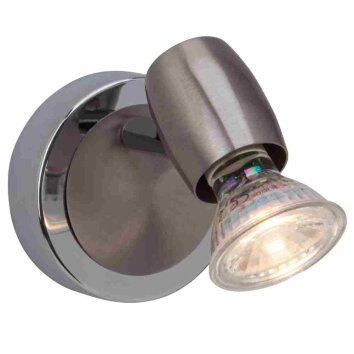 Brilliant Wesley wall spotlight LED chrome, 1-light source
