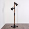 OKSBOL Floor Lamp dark brown, grey, brushed steel, 2-light sources