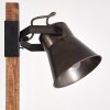 OKSBOL Floor Lamp dark brown, grey, brushed steel, 2-light sources
