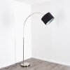 Wiby Floor Lamp matt nickel, 1-light source, Fabric lampshade