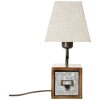 Brilliant CASKET Table Lamp beige, dark brown, galvanized, 1-light source