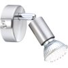 Globo MATRIX spotlight stainless steel, matt nickel, 1-light source