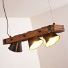 OKSBOL Pendant Light Dark wood, black, 3-light sources