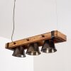 OKSBOL Pendant Light Dark wood, black, 3-light sources