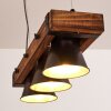 OKSBOL Pendant Light Dark wood, black, 3-light sources