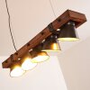 OKSBOL Pendant Light Dark wood, black, 5-light sources