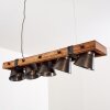 OKSBOL Pendant Light Dark wood, black, 5-light sources