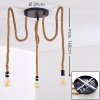 Pendant Light Riekje brown, black, 3-light sources