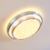 MIRABEAU Ceiling light LED aluminium, 2-light sources, Remote control, Colour changer
