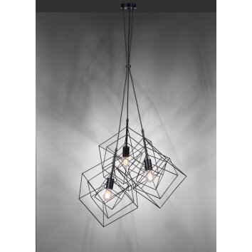 Leuchten-Direkt SKELETTON Pendant Light black, 3-light sources