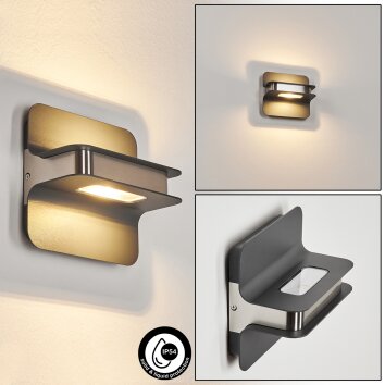 Blanchard Outdoor Wall Light LED matt nickel, black, 1-light source