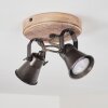 SKODSBOL Ceiling Light anthracite, Light wood, 2-light sources
