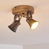 SKODSBOL Ceiling Light anthracite, Light wood, 2-light sources