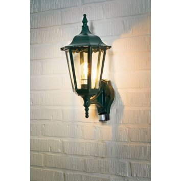 Konstsmide Firenze wall light green, 1-light source, Motion sensor