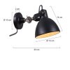Steinhauer MEXLITE Wall Light black, 1-light source